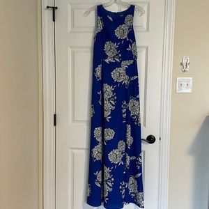 Royal Blue, floral Vince Camuto Maxi Length Dress